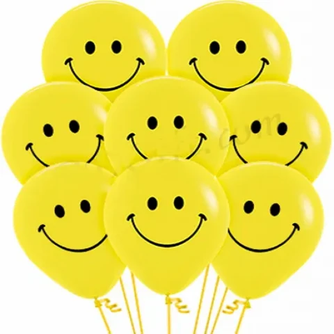 (009) 8 pcs Smiley emoji balloon