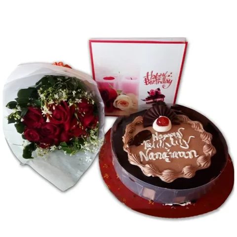 Cake W/roses and card