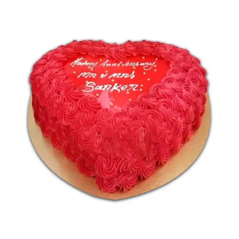 Swiss - 2.2 Pounds Heart shape vanilla Cake