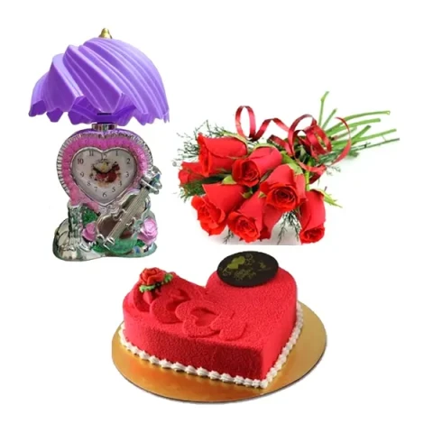 Cake W/ Flowers & Lamp