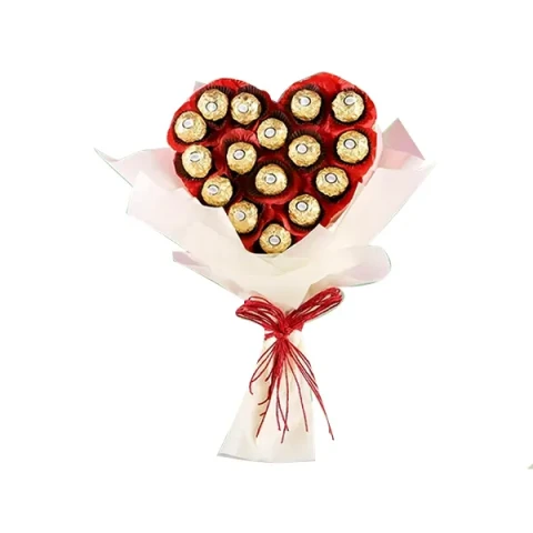 (01) Heart Shaped Chocolate Bouquet