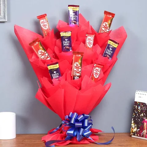 Dairy milk & Kitkat Mixed Chocolate Bouquet