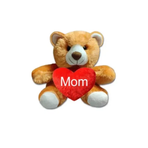 Soft brown bear with heart