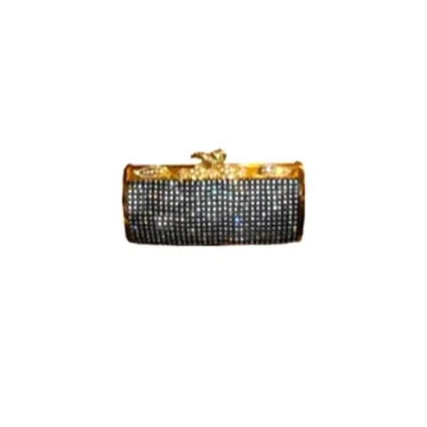 Imported black fashionable party handbag