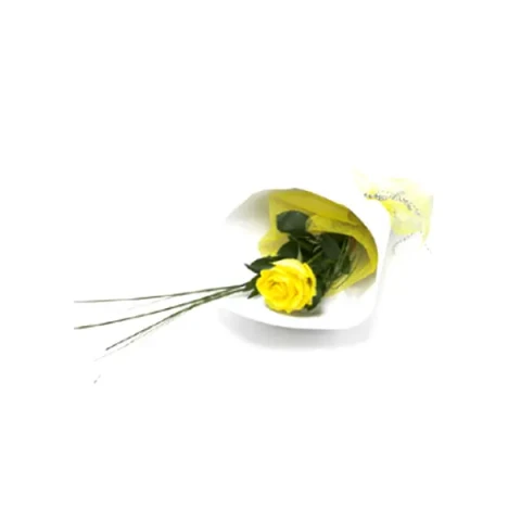 Send Imported single Yellow Rose in a bouquet to Bangladesh