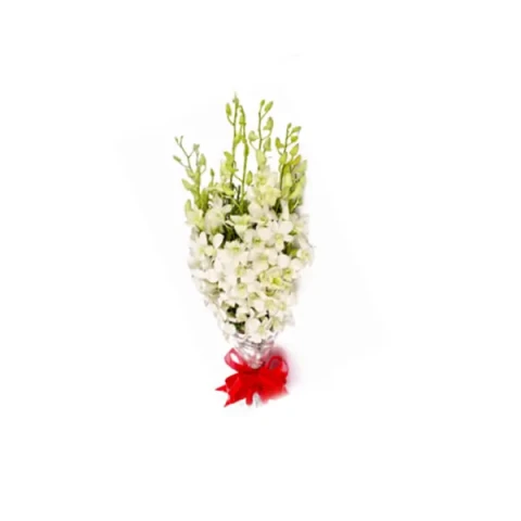 Send White Orchids in Bouquet to Bangladesh