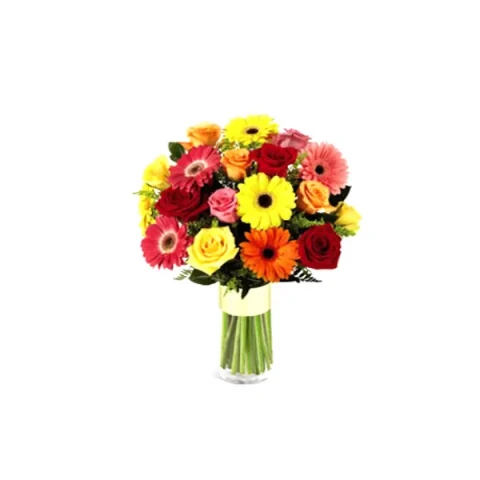 Send Mixed Roses & Gerberas in a vase to Bangladesh