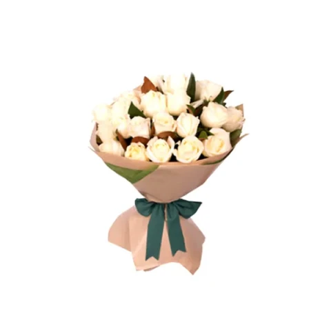 Send imported white Roses in a bouquet to Bangladesh