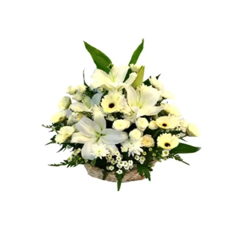 Send Mixed White Flower Basket to Bangladesh