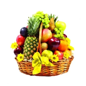 Fruit Basket W/ Flowers