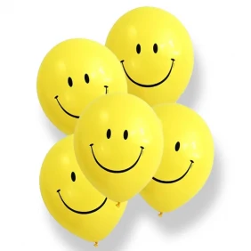 (003) 5 pcs Smiley emoji balloon