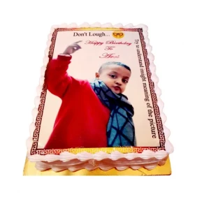 Send Vanilla Rectangle Shape Photo Cake to Bangladesh