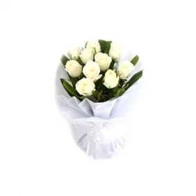 Send white imported roses in a bouquet to Bangladesh