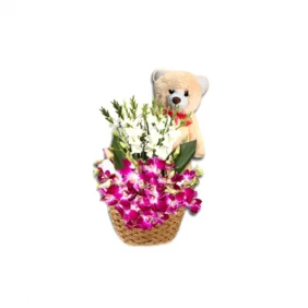 Send Flower Basket with Teddy Bear to Bangladesh