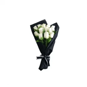 Send 12pcs white imported roses in a bouquet to Bangladesh
